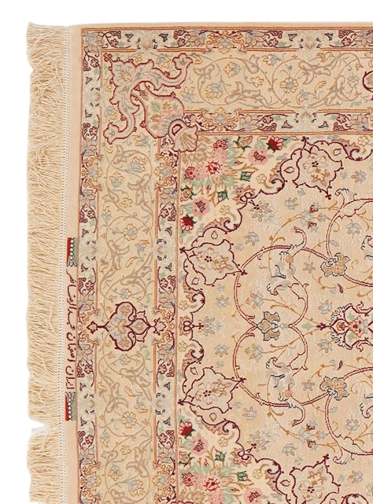 Isfahan Seide · Handgeknüpft – Beige, 167x107 cm