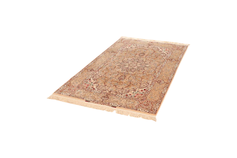 Isfahan Seide · Handgeknüpft – Beige, 167x107 cm