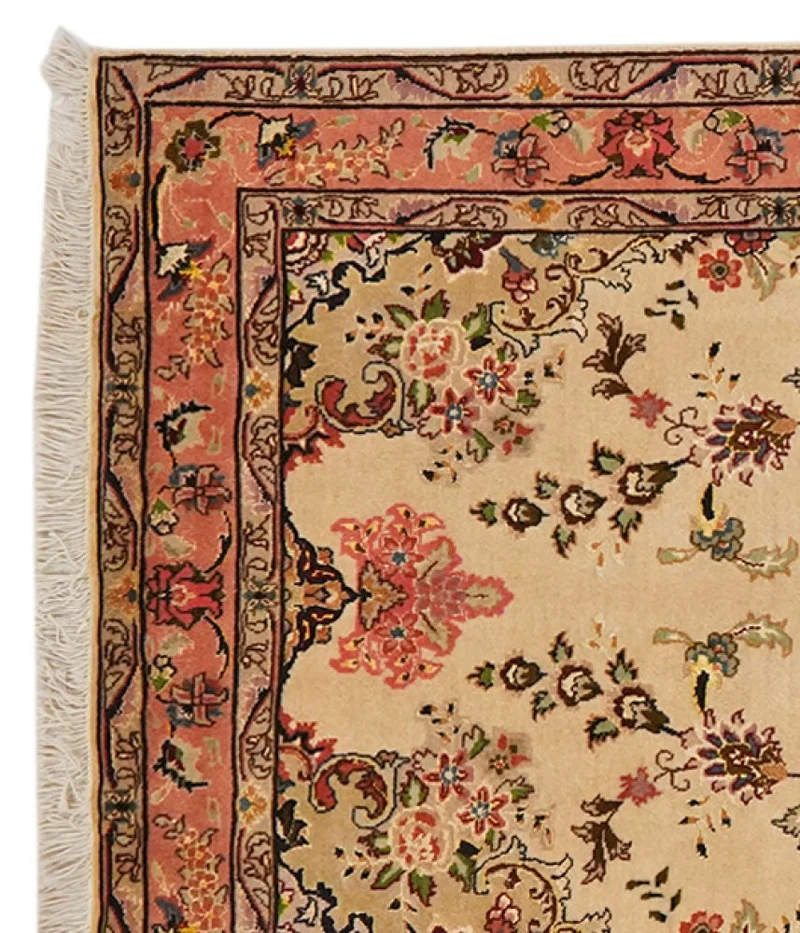Tabriz 50 Raj · Handgeknüpft – Beige, 209x80 cm