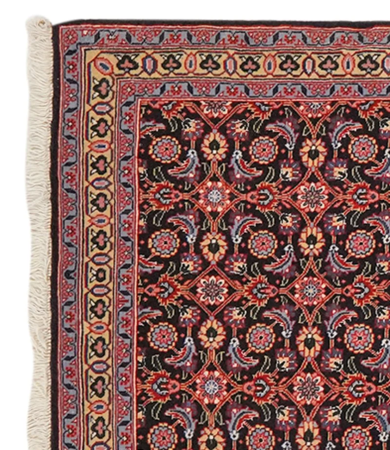 Tabriz 50 Raj · Handgeknüpft – Schwarz, 196x65 cm