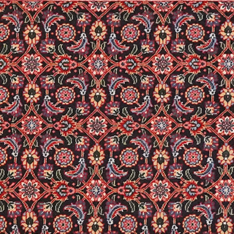 Tabriz 50 Raj · Handgeknüpft – Schwarz, 196x65 cm