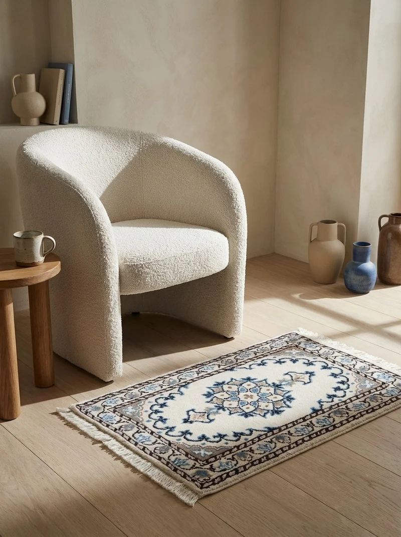 Nain 12La · Handgeknüpft – Beige, 64x41 cm