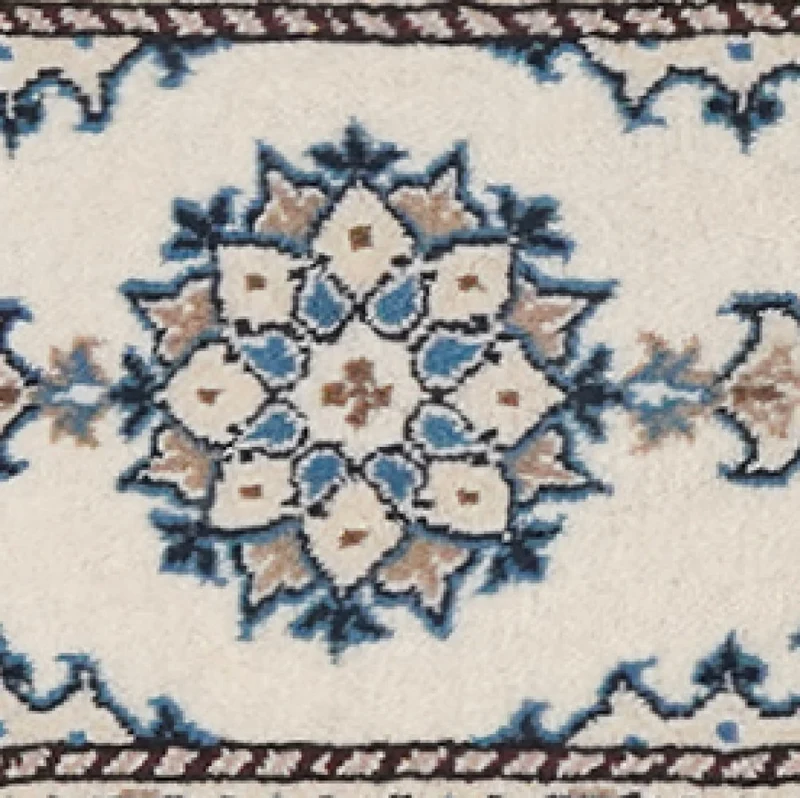 Nain 12La · Handgeknüpft – Beige, 64x41 cm