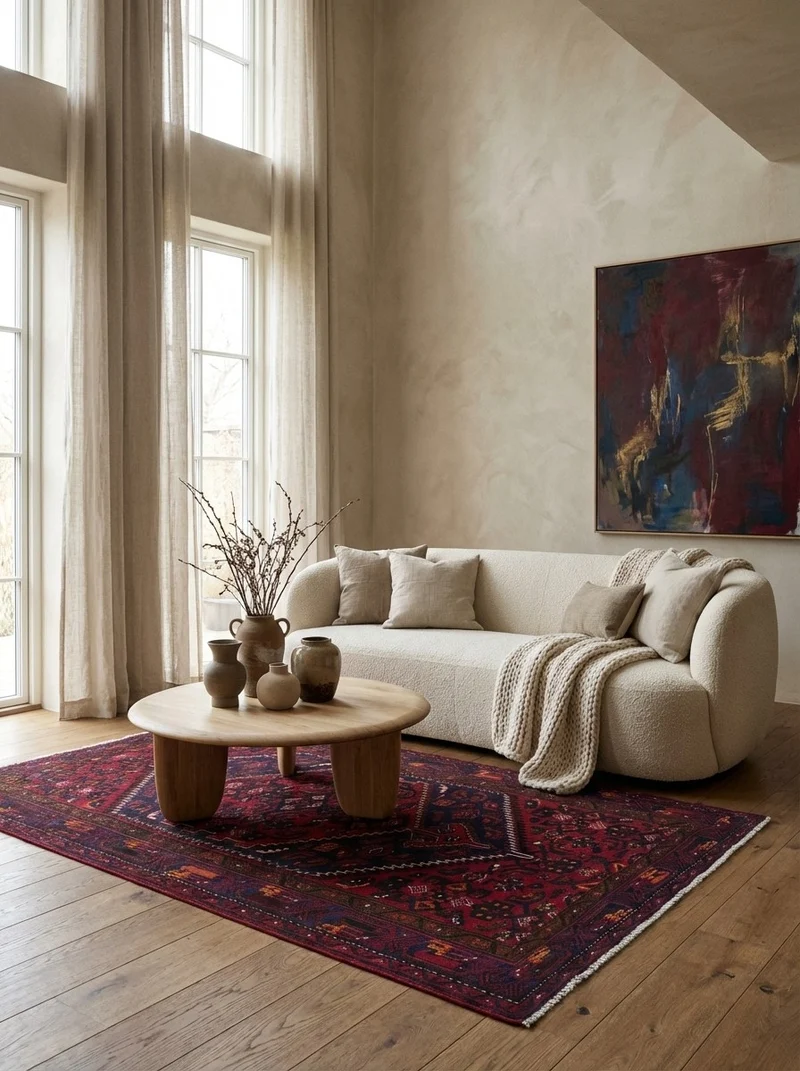 Khamseh · Handgeknüpft – Blau, 203x125 cm