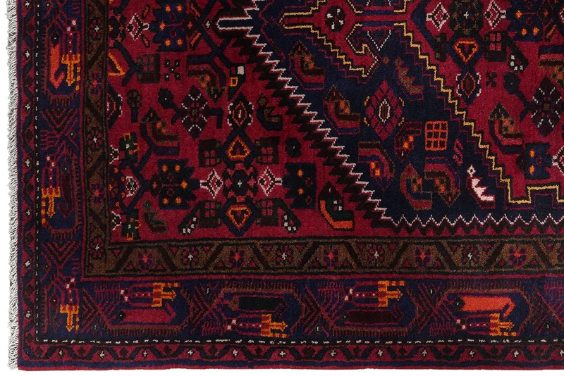 Khamseh · Handgeknüpft – Blau, 203x125 cm