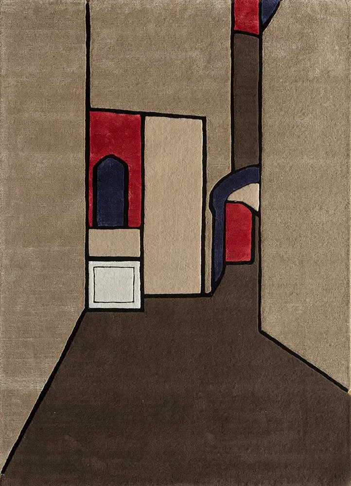 Wollteppich sonderform - 170 x 240 cm - beige