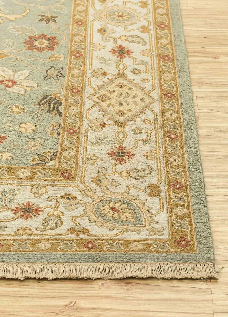 Läufer Woll - 90 x 270 cm - minzgrün