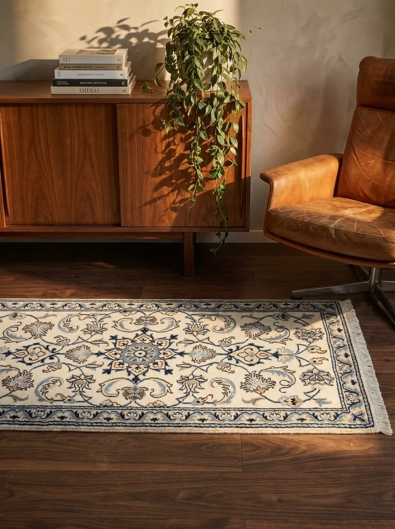 Nain 12La · Handgeknüpft – Beige, 135x66 cm