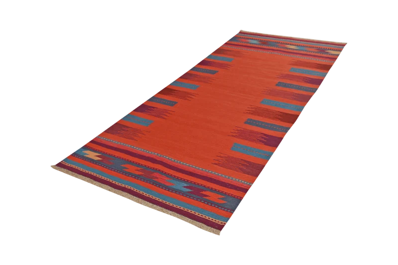 Kelim Gashgai · Handgewebt – Rot, 249x106 cm