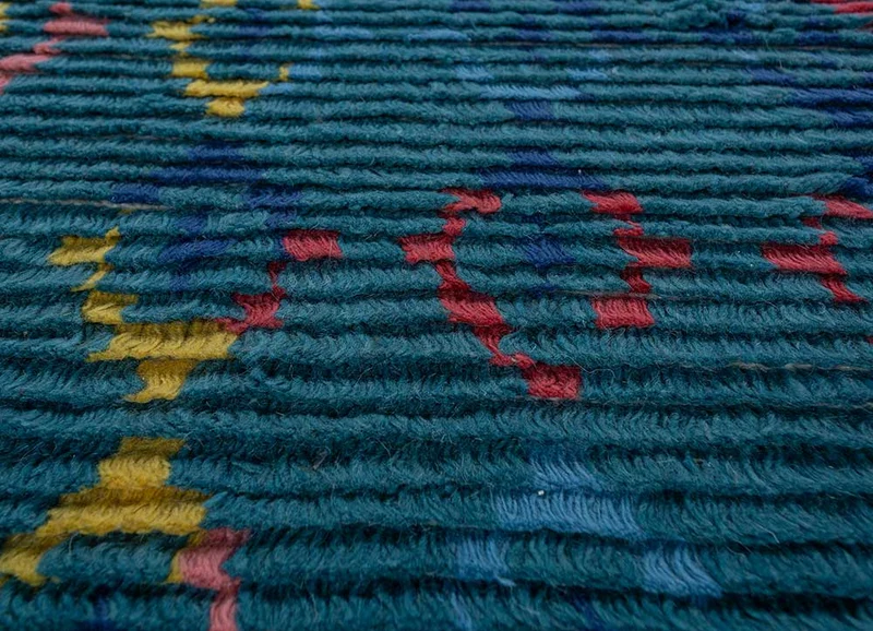 Wollteppich - 90 x 150 cm - blau