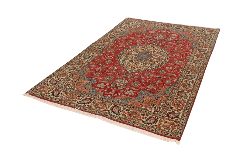 Tabriz Old · Handgeknüpft – Rot, 215x140 cm