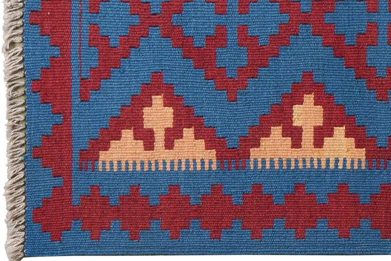 Kelim Gashgai · Handgewebt – Blau, 95x61 cm