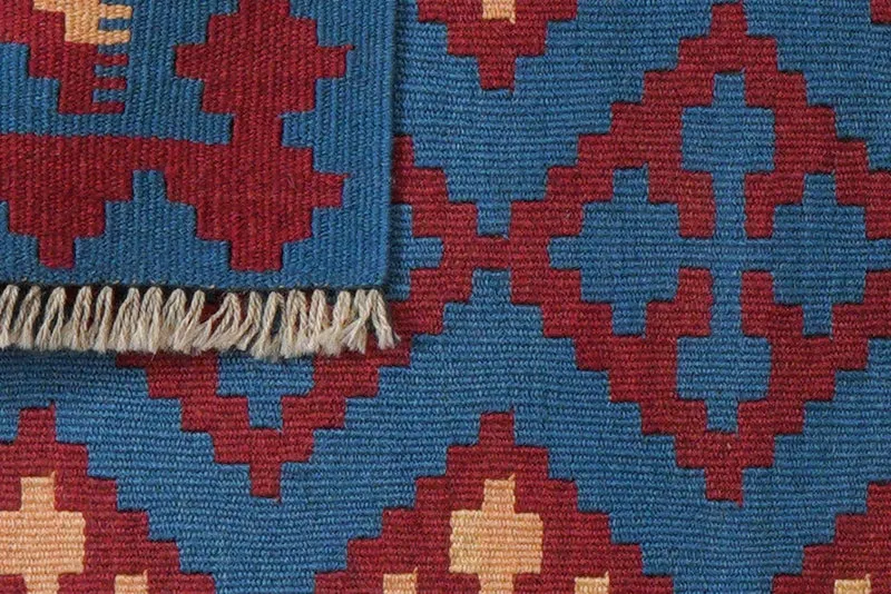 Kelim Gashgai · Handgewebt – Blau, 95x61 cm
