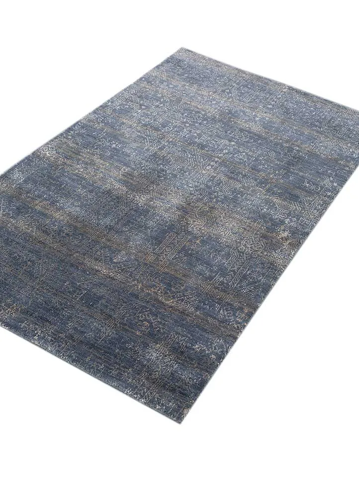Wollteppich - 90 x 150 cm - dunkelblau