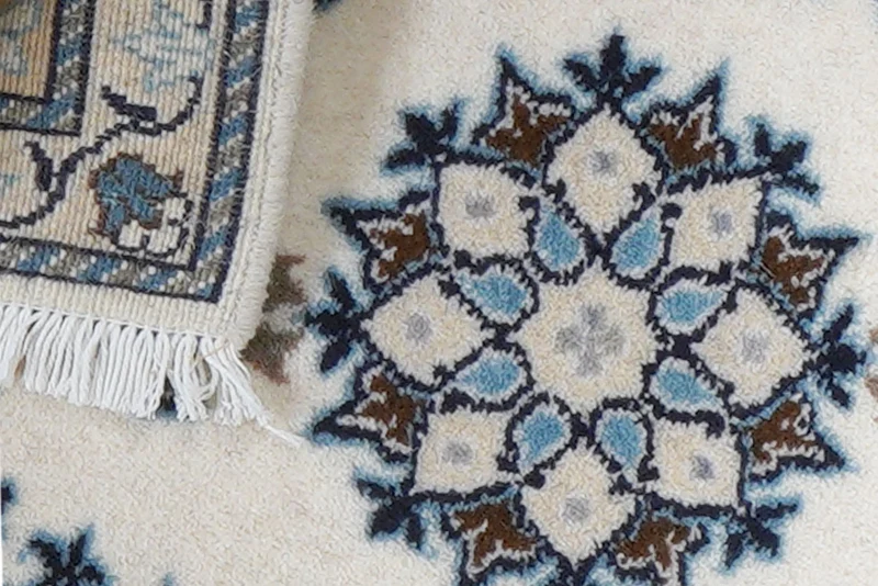 Nain 12La · Handgeknüpft – Beige, 58x39 cm