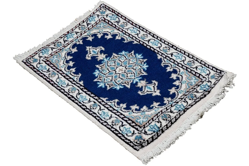 Nain 12La · Handgeknüpft – Blau, 60x36 cm
