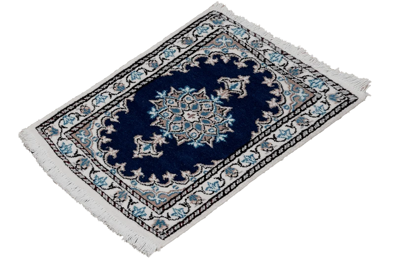 Nain 12La · Handgeknüpft – Blau, 60x36 cm