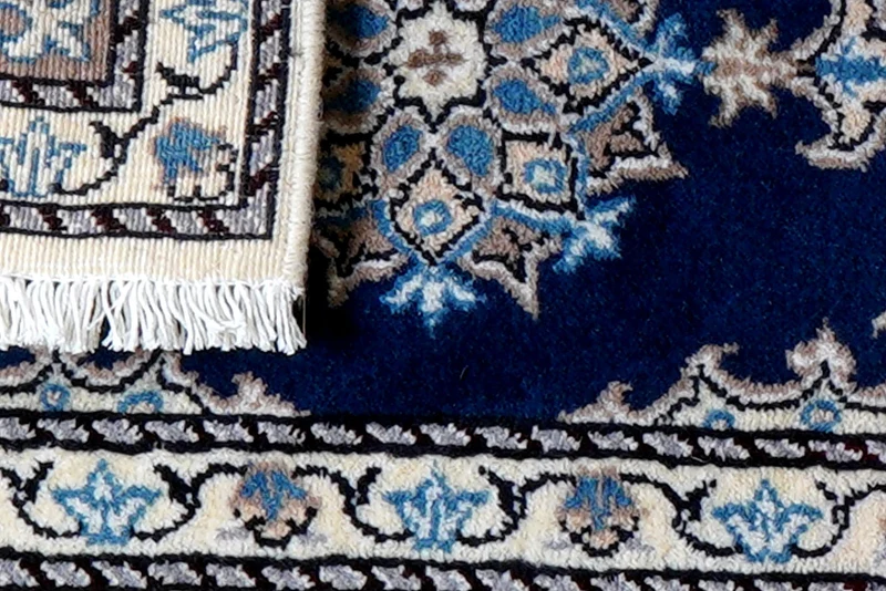 Nain 12La · Handgeknüpft – Blau, 60x36 cm