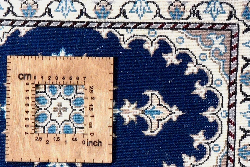 Nain 12La · Handgeknüpft – Blau, 60x36 cm