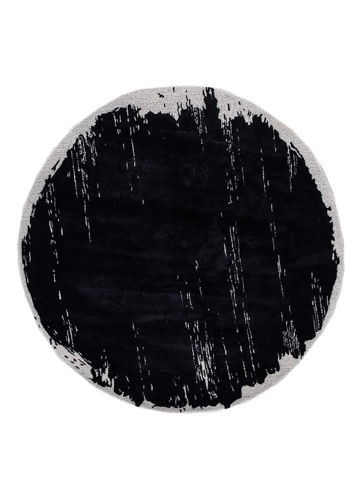 Wollteppich rund - 180 x 180 cm - anthrazit