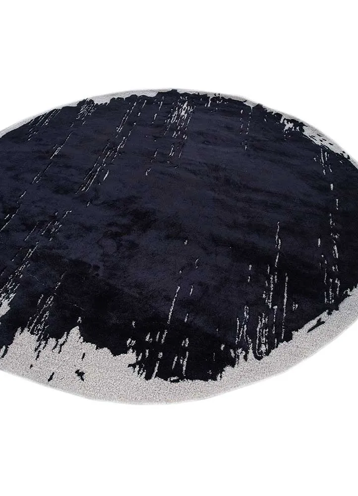 Wollteppich rund - 180 x 180 cm - anthrazit