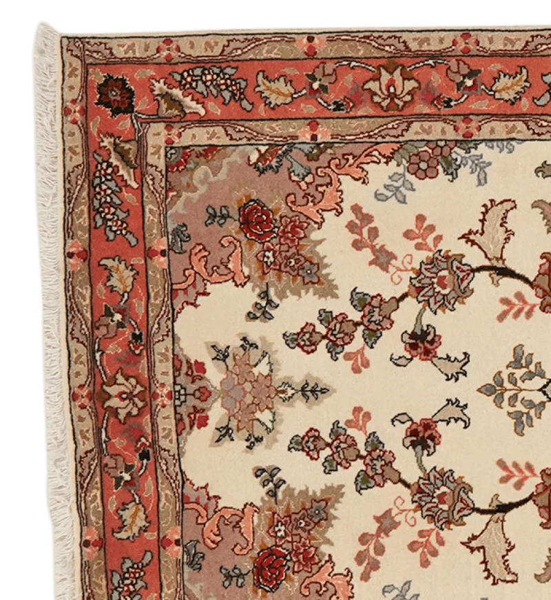 Tabriz 50 Raj · Handgeknüpft – Beige, 199x82 cm