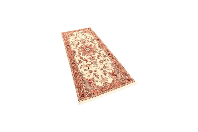 Tabriz 50 Raj · Handgeknüpft – Beige, 199x82 cm