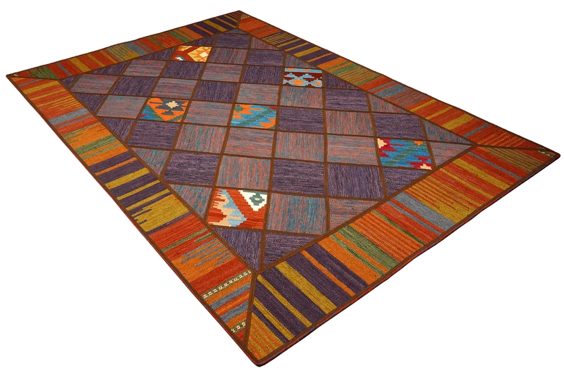 Kelim Tekkeh · Handgewebt – Bunt, 200x150 cm