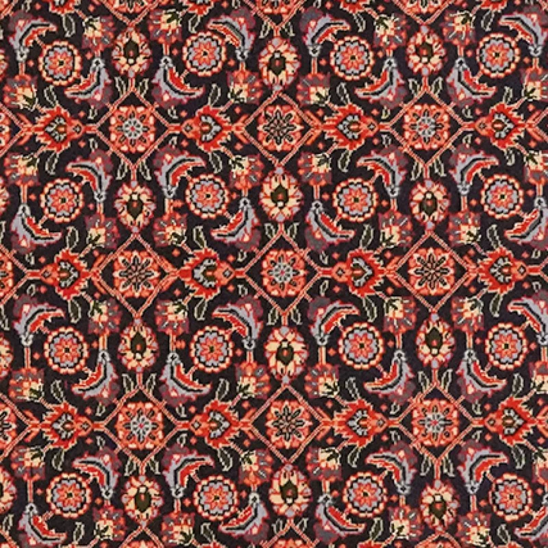 Tabriz 50 Raj · Handgeknüpft – Schwarz, 200x69 cm