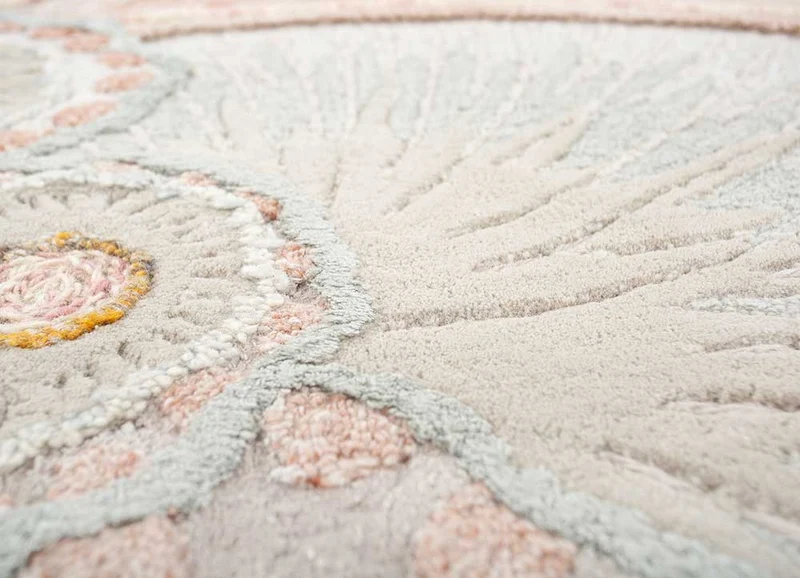 Wollteppich sonderform - 180 x 240 cm - beige