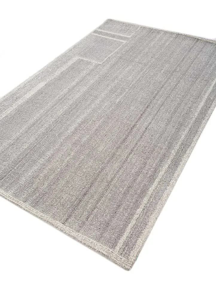 Wollteppich - 150 x 240 cm - hellgrau