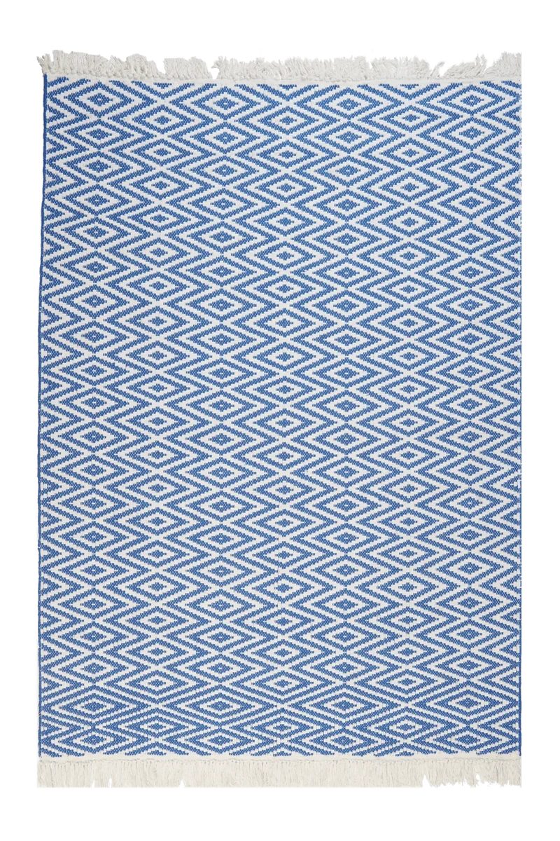 Dhurrie · Handgewebt – Blau, 120x170 cm