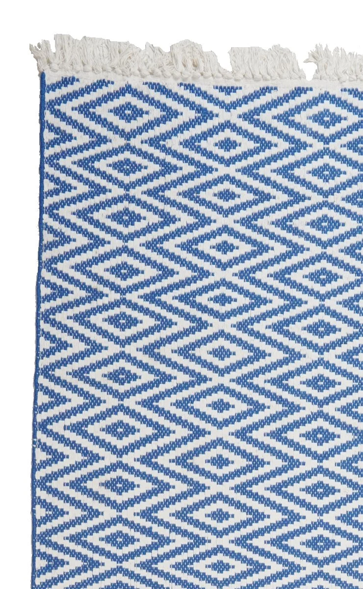 Dhurrie · Handgewebt – Blau, 120x170 cm