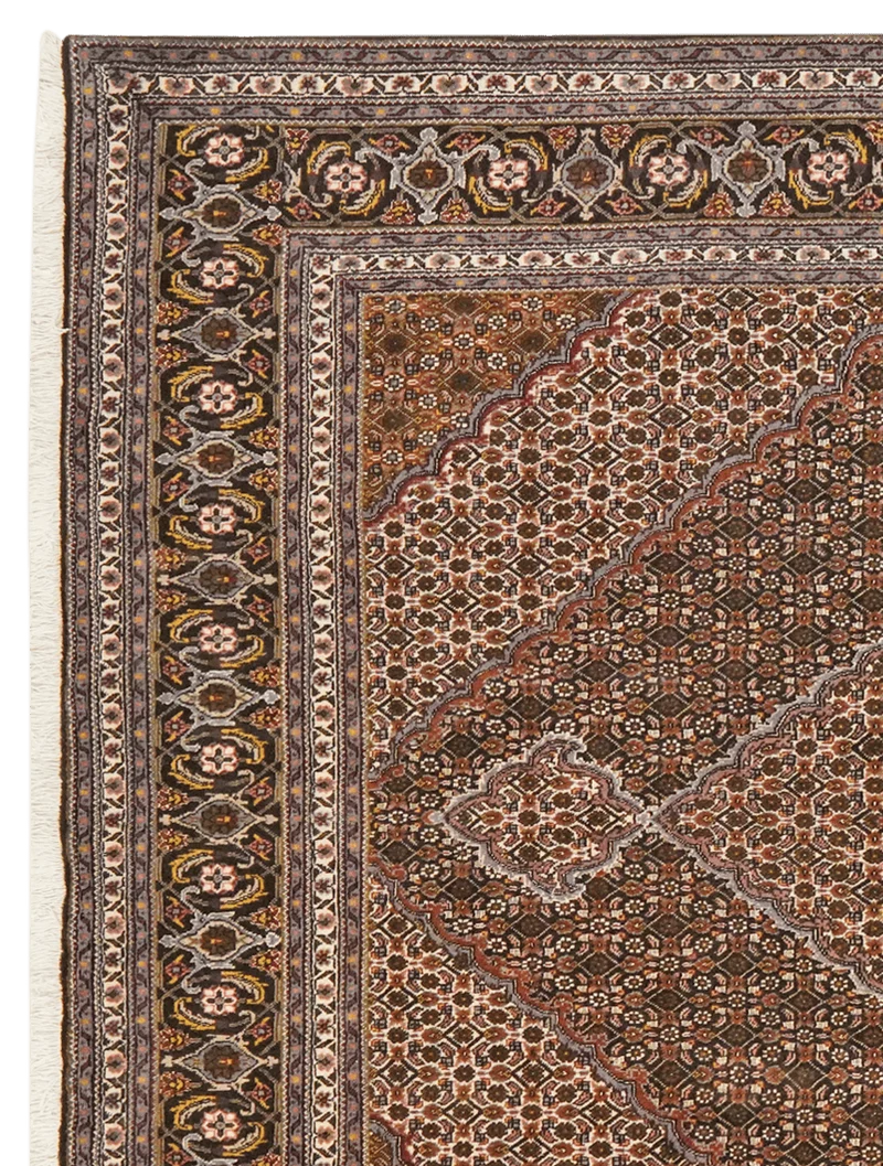 Tabriz 40 Raj · Handgeknüpft – Braun, 246x197 cm