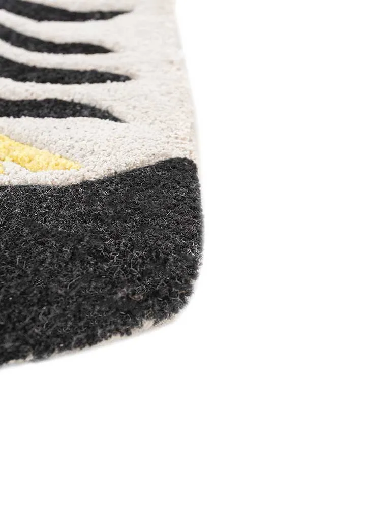 Kinderteppich sonderform - 90 x 215 cm - schwarz-weiß