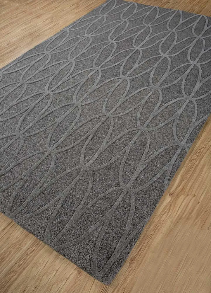 Wollteppich - 150 x 240 cm - grau