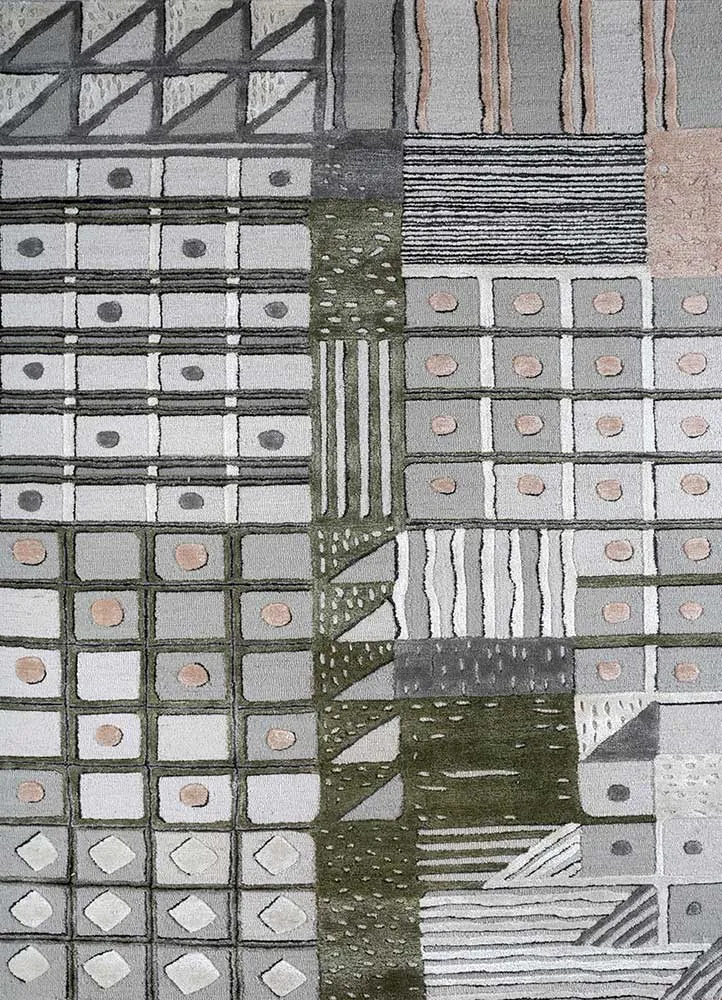 Wollteppich - 180 x 270 cm - silber
