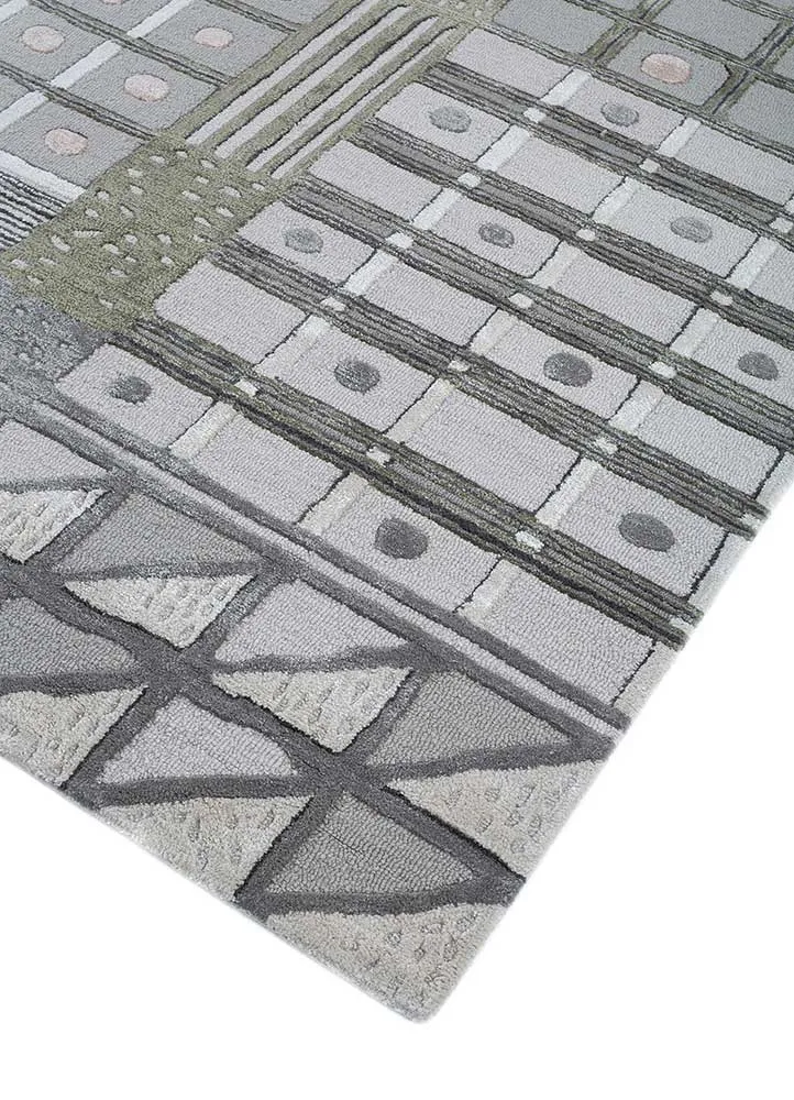 Wollteppich - 180 x 270 cm - silber
