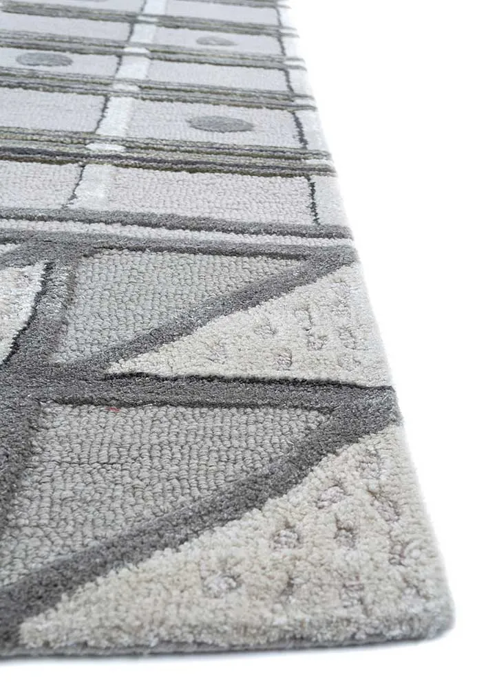 Wollteppich - 180 x 270 cm - silber