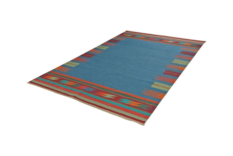 Kelim Gashgai · Handgewebt – Blau, 251x173 cm