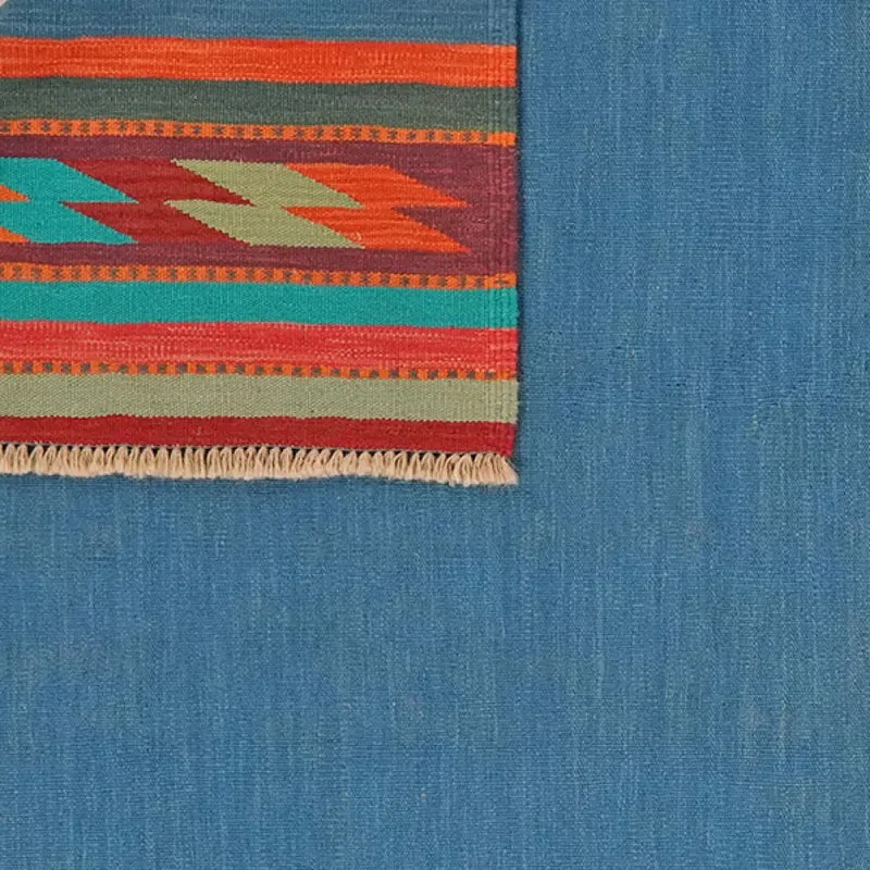 Kelim Gashgai · Handgewebt – Blau, 251x173 cm