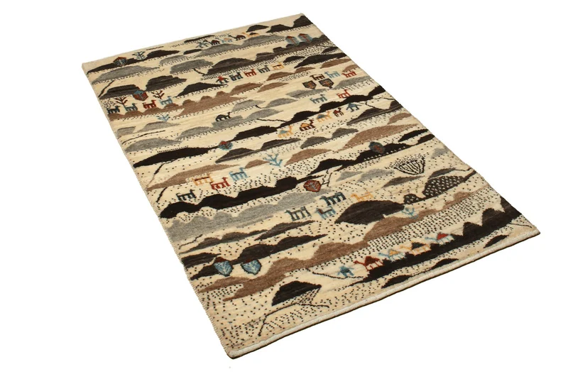 Rizbaf · Handgeknüpft – Beige, 131x84 cm
