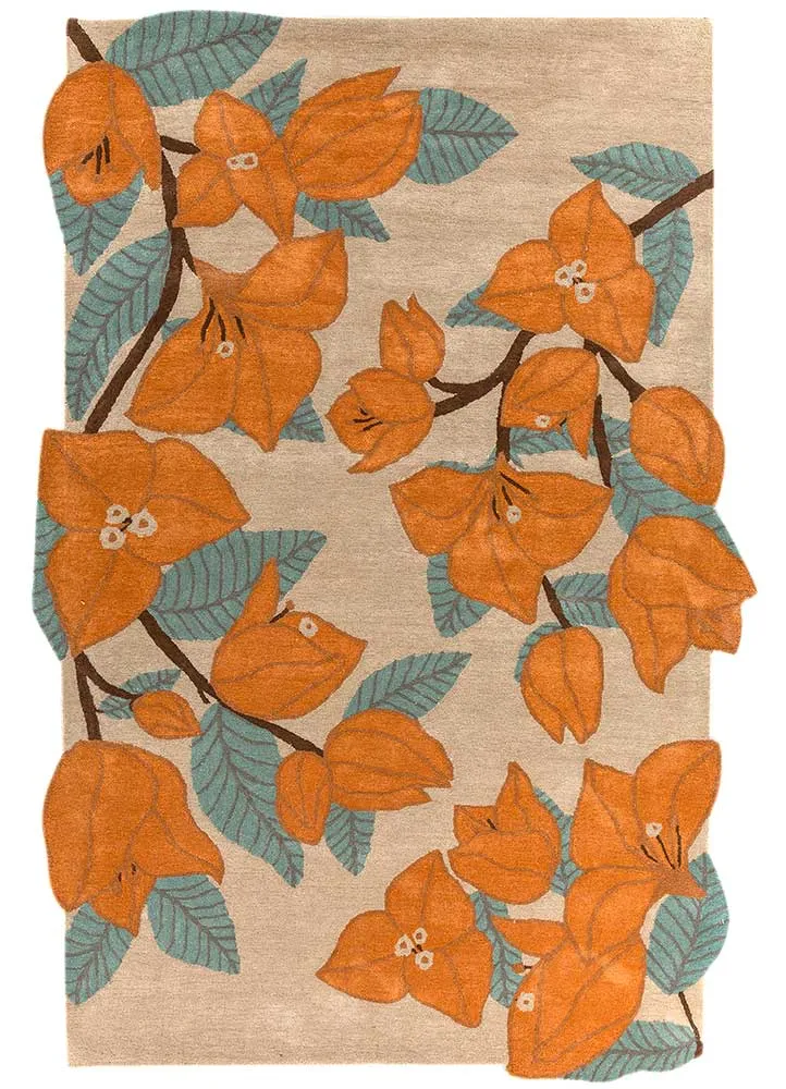 Wollteppich sonderform - 180 x 270 cm - gold