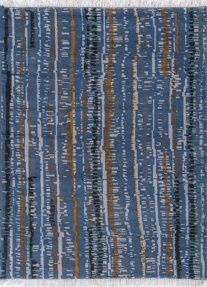 Wollteppich - 135 x 180 cm - blau