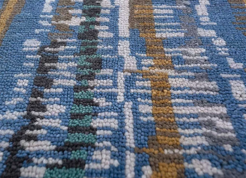 Wollteppich - 135 x 180 cm - blau