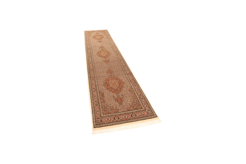 Tabriz 50 Raj · Handgeknüpft – Braun, 315x83 cm