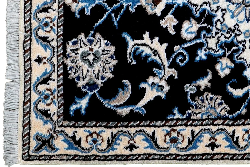 Nain 12La · Handgeknüpft – Blau, 88x60 cm