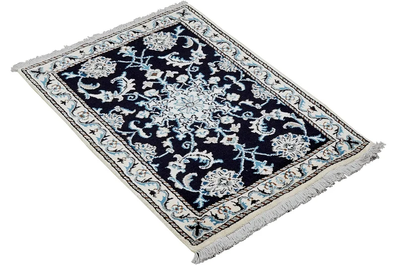 Nain 12La · Handgeknüpft – Blau, 88x60 cm