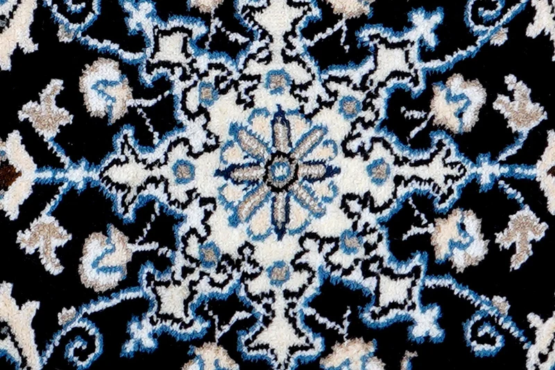 Nain 12La · Handgeknüpft – Blau, 88x60 cm