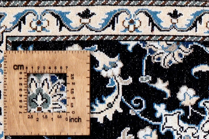 Nain 12La · Handgeknüpft – Blau, 88x60 cm